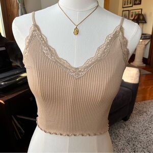 lace trim cami top